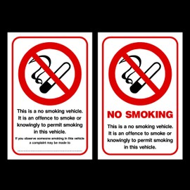 USSP&S No Smoking Double Sided Sticker - Car, Van, Taxi, Window
