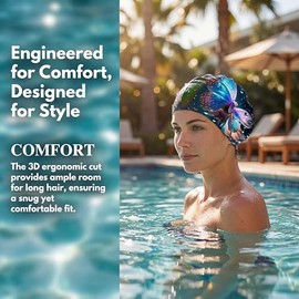 Gorra de natación de Silicona, Colorida y cómoda Gorra de natación para Mujeres y Hombres, Impermeable para Entrenamiento en Piscina y Playa