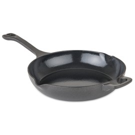Viking Chef Pan, 10.5 Inch Cast Iron Saute and Frying Pan, Oven Safe, Induction Ready, Black
