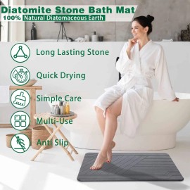 Lydia's Deal Stone Bath Mat Diatomaceous Earth Shower kitchen Super Absorbent Quick Dry