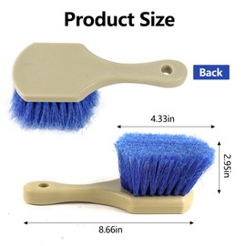 Hovom Car Wash Brush for Tire & Wheel Rim, Soft Bristle Wheel Cleaning Brushes, Short Handle Tire Cleaner Brush Releases Dirt and Road Grime, Universal Car Cleaning Supplies (Light Blue)