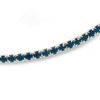Avalaya Thin Teal Blue Crystal Choker Necklace/Silver Tone/ 36cm L/