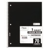 Mead Spiral Notebooks, 1 Subject, College Ruled, 70 Sheets, Black