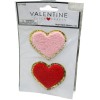Unbranded NEW Valentine’s Day HEARTS Patch Fuzzy/Chenille Stickers Pink/Red 2
