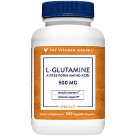 The Vitamin Shoppe L-Glutamine 500MG, A Free Form Amino Acid, Supports Muscle Recovery & Immune Health (300 Capsules)