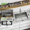 Kitchen And Bar Sink, 27x18 Inch Stainless Steel Undermount Modern