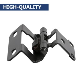 ELEBUILD 50 Pack Partial Wrap Cabinet Hinges,1/2” Self Closing Black Kitchen Cabinet Hinges,Easy Installation Semi Wrap Hinges for Cabinets
