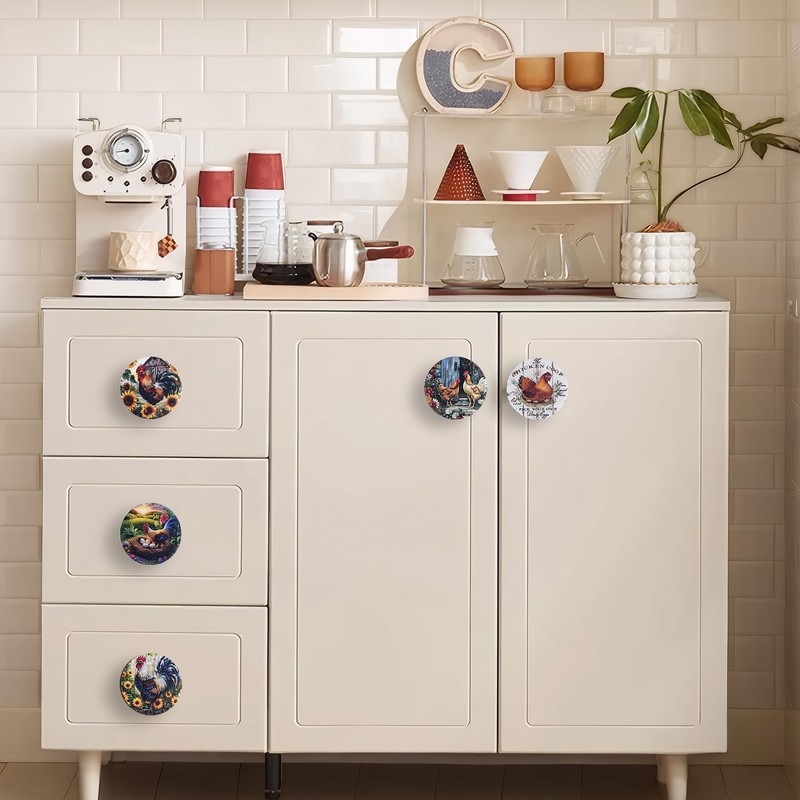 JamJam Set of 8 1.8" Wooden Farmhouse Cabinet Knobs Rustic