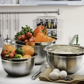 YBM HOME Deep Professional Stainless Steel Mixing Bowls (Set of 4) for Baking, Cooking, and Prepping, Stackable Nesting Bowls for Space Saving Storage, 1170-71-72-73SET