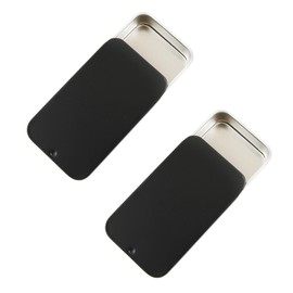 Vagocom 2Pcs Toothpick Holder, Portable Empty 2.7*1.6*0.6inch / 7*4.2*1.5cm Reusable Metal Toothpicks Case,Small Toothpick Dispenser for Travel,Outdoor,Camping(Black)