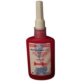 MRO Solution 11 High Strength Red Anaerobic Liquid State Threadlocker in Bottle, Grade R, 50ml Capacity