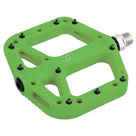 Oxford Mountain Bike Pedals Loam 20 Nylon Flat Pedals. Chromoly 9/16" axle. Sealed Bearings, Green