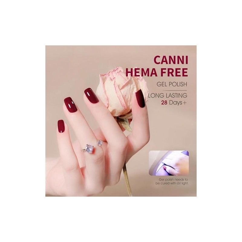 CANNI - Esmalte de uñas en gel de color rojo