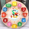 Clock Toy Wooden Teaching Clock Props Penguin Pattern Clock Toys