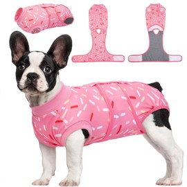 Kuoser Kuoser Recovery Suit for Dogs, Dog Recovery Suit Female Doggie Onesie for Surgery, Post-Op Onesie for Female & Male Dogs, Soft Protective Wear, PinkRibbon M