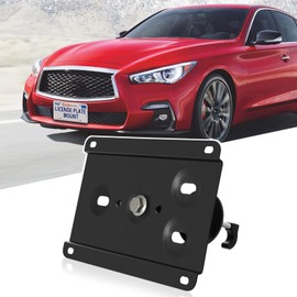 No Drill Front License Frame Compatible with Infiniti 2016-up Q50 Anti-Theft License Plate Grille Mount Holder Car Tag Covers Rust-Proof, Rattle-Proof Car Accessories
