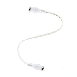 EShine Extension Cable - Female to Female, 3.5mm x 1.35mm, for LED Under Cabinet Lighting with Wire Clips (Cable Length 4 in, White)