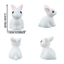 Zhiheng 20 Pack Rabbit Miniature Fairy Garden Accessories Bunny Resin Figurines for Easter Dollhouse Plant Pot Outdoor Home Decor