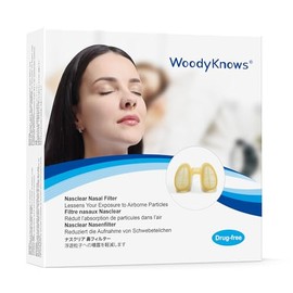 WoodyKnows WoodyKnows 3 Nasclear Nasal Filters with 24 Pairs of Replacement Filters, Seasonal Allergies and Industrial Pollution aid, Public Transportation Protection (Large, 3 Filters+24 Replacements)
