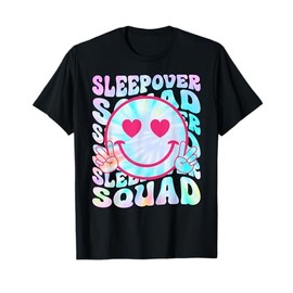 Sleepover Squad Groovy Tie Dye Matching Pajama Slumber Party T-Shirt