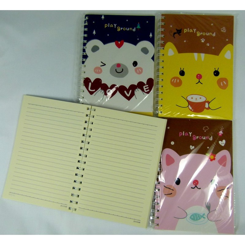 Playground Bear Spiral Bound Notebook (White)