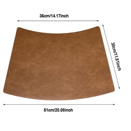 Leather Round Table Washable Placemats, Dark Coffee Thick Faux Leather Heat Resistant Wedge Table Placemat, Waterproof Non-Slip Easy to Clean Place mat for Kitchen Coffee Dining Room Table Set of 6