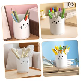 WOONEKY Adorable Makeup Brush Holder Desk Organizer Rotating Storage Tube Makeup Tools Organizer Pp Material for Vanity