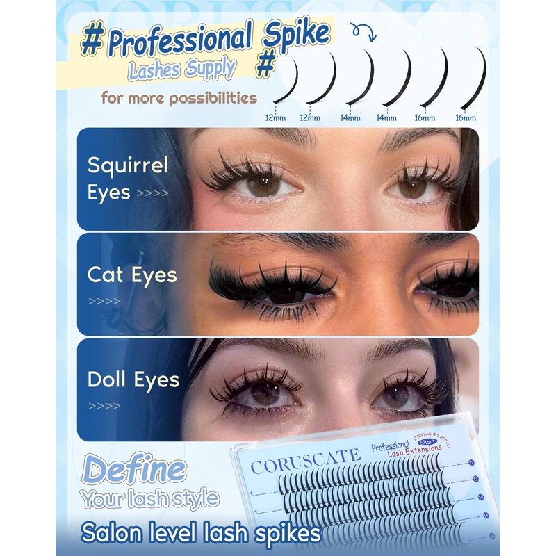 Spikes Lash Clusters 12mm-16mm Lash Clusters with Spikes Fairy