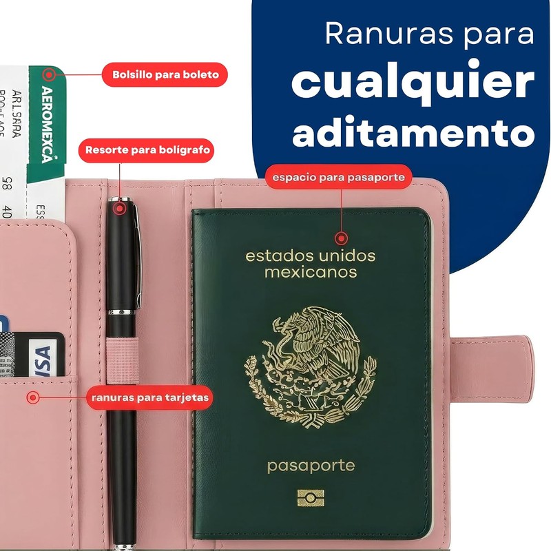 Timotech Porta Pasaporte y Visa con Protección RFID, Funda para