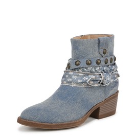 Blowfish Malibu Womens Rally Western Ankle Bootie Denim Blue 6 M