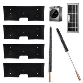 Seary001 6 Pcs WH01X35719 Lint Filter replacement with Dryer Vent Brush, for GE Profile Washer Dryer Combo, GE Washer Dryer Foam Filter, Washable and Reusable, for Models: PFQ97HSPVDS