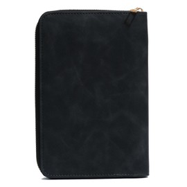 V.for.M System Notebook, Round Fastener, Notebook, 6 Holes, Ring, Notepad, Schedule Book, Notebook Cover, Business Notebook (Black, Bible Size)