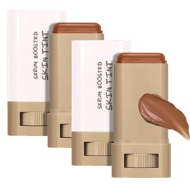 2 Pcs Foundation Stick Beauty Balm Serum Boosted Skin Tint Solid Tinted Moisturizing Serum Contour Stick Foundation for Women Natural Finish Makeup (#03, 0.63 OZ)
