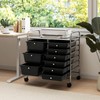RELAX4LIFE 9 Drawer Rolling Storage Cart - Mobile Drawer Carts