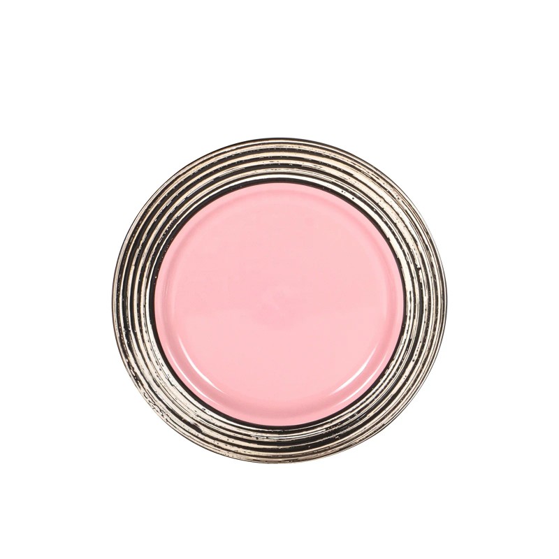 A Luxurious Relief pink Ceramic Tableware Set with 48 Pieces