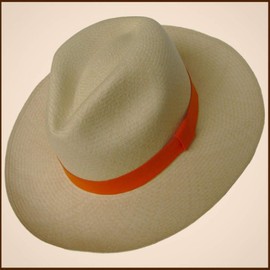 Gamboa Hatband Orange Panama Hat Ribbon Band for Hats - Linen, Unisex-Adults, Large, Hair Styling, Securing, Pull-On, 1 Count