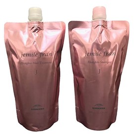 Milbon Jemile Fran Heat Gloss J Shampoo 13.5 fl oz (400 ml), Treatment 14.1 oz (400 g), Refill Set