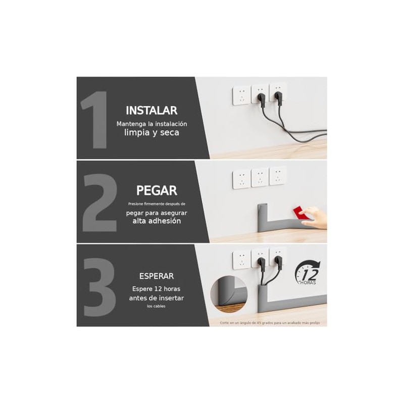 Cubierta de Cable de Suelo 6.6FT, Organizador Cables Autoadhesivo Silicona,