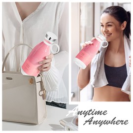 MIAOKE Portable Blender,Fashion Portable Blender for Shakes and Smoothies 11.8 Oz,Magnetic USB Fast Charging Mini Mixer Bottle,Take It for Traveling, Outdoor, Gym, Office, Cars, Gift -WH