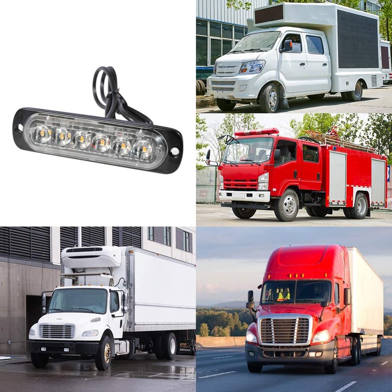 8-Pack 6 LED Amber Strobe Lights Vehicles Trucks Emergency Strobe