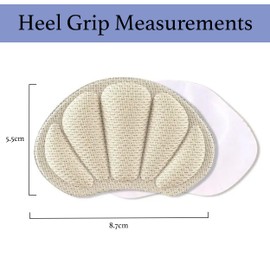 Heel Grips, 2 Pairs of Shoe Heel Pads Stick-on Protectors - Blister Prevention if Shoes Too Big for Ladies & Men by Unel (Beige)