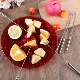Stainless Steel Fondue Forks, 12 Pcs 9.5 Inch Color-Coded Cheese Fondue Fork with Heat Resistant Handle Chocolate Dipping Fork Fondue Skewers Fondue Accessories for Fondue Chocolate Fountain Cheese