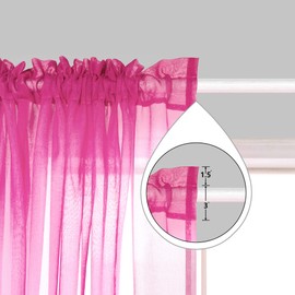 Pink and Purple Curtains for Girls Bedroom 2 Panels Set Ombre Sheer Cute Princess Curtains for Kids Nursery Decor Teen Girls Room Decoration 84 Inch Length