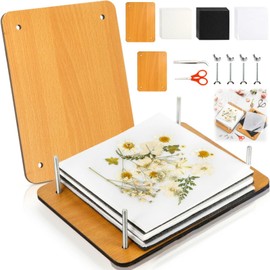 Noamus 54Pcs Flower Press Kit, 7" x 9.5" 6-Layer Wooden Leaves Pressing Kit for Adult, Solid Wood Book Pressed Plant Preservation Kit, DIY Arts Dried Flowers Craft Tool for Children Gift