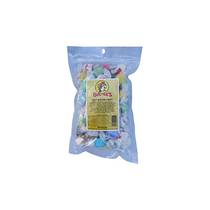Buc-ee's Assorted Gourmet Salt Water Taffy in a Resealable Bag,