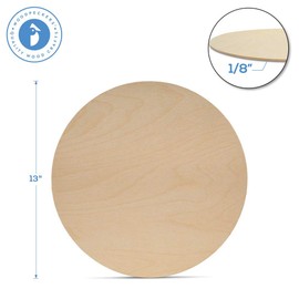 Wood Circles 13 inch, 1/8 Inch Thick, Birch Plywood Discs, Pack of 5 Unfinished Wood Circles for Crafts, Wood Rounds by Woodpeckers