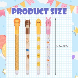 OFFCUP Erasable Gel Pens, 4Pcs Erasable Pens, 0.5mm Blue Gel Ink Eraser Pens Erasable Rollerball Pens Retractable Erasable Pens for Kids Adults Writing Stationary School Supplies (B)