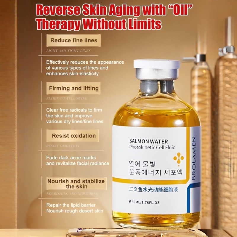 Golden Salmon Water Light Kinetic Energy Cell Liquid Essence Moisturizing
