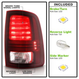 ACANII - For [Factory LED Model] 2013-2018 RAM 1500 2500 3500 Black Interior LED Tail Light Lamp Right Passenger Side