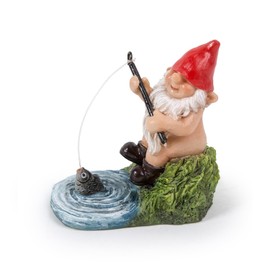 Oubia Fishing Dwarf Doll Figurine 5.3 x 3.5 x 2.6 inches (13.5 x 8.8 x 6.5 cm) Animal H17525